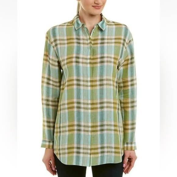 Lafayette 148 New York Sabira Linen button down shirt Size XL - Picture 1 of 10